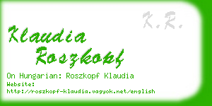 klaudia roszkopf business card